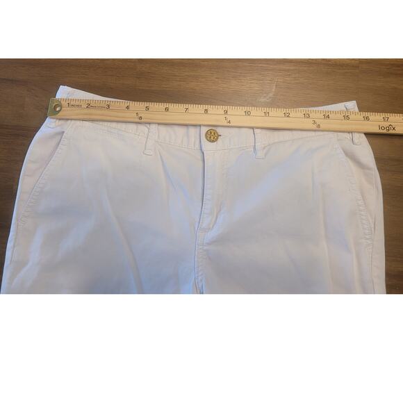 Tory Burch Women’s Ivory Cropped Chino Pants Size 28 Mid Rise Straight Leg GUC - Picture 9 of 14